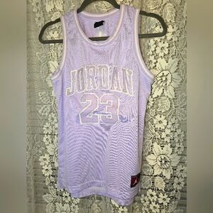 Jordan 23, Kids Purple Mesh Jersey, Large, Sleeveless